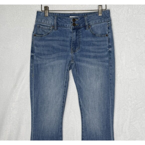CABI Hi-Low Crop Jeans Size 2 Raw Hem Stretch Cropped Style #6070 - Picture 4 of 16